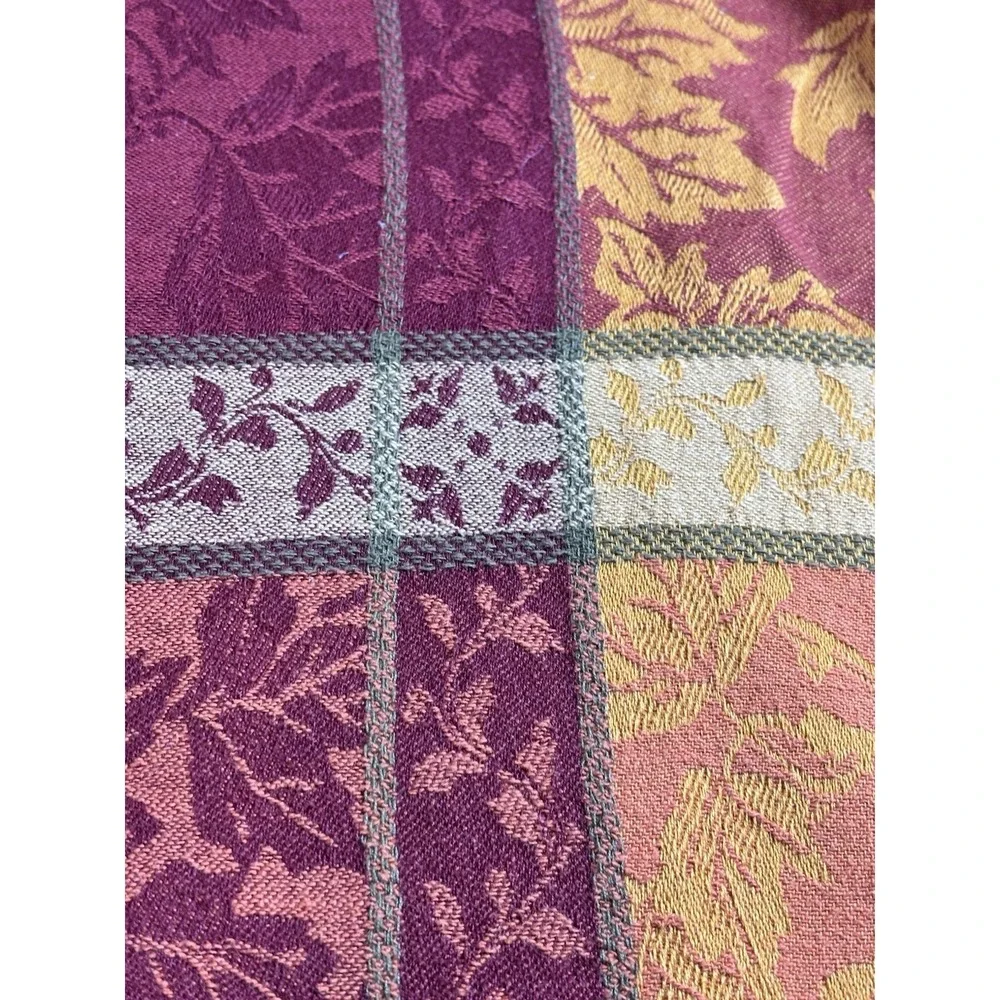 Maplewood Jacquard Autumn Tablecloth Cotton Blend farmhouse 52x118